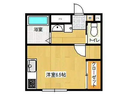 トレス船越(1K/3階)の間取り写真