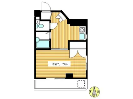 ミドリビル(1K/2階)の間取り写真