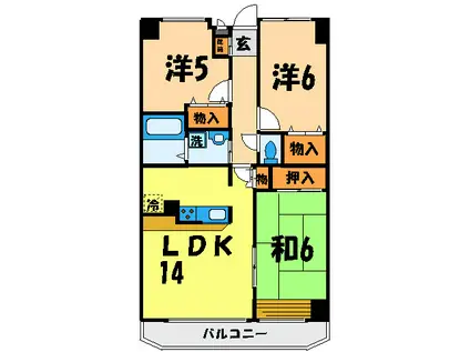 コンフォール瑞江(3LDK/1階)の間取り写真