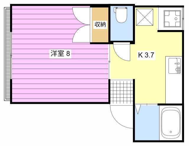 メゾン初生(1K/2階)の間取り写真