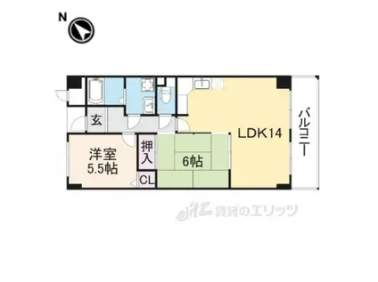 エスポワール三郷(2LDK/1階)の間取り写真