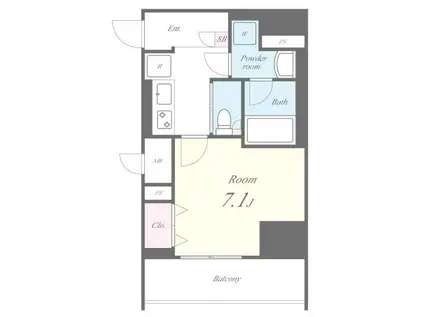 IE伏見(1K/12階)の間取り写真