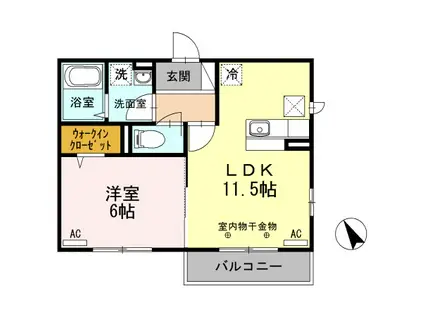 アルページュ(1LDK/1階)の間取り写真