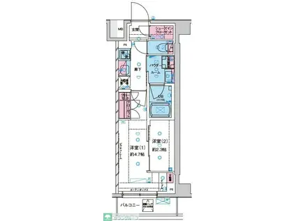 GENOVIA西新井(2K/4階)の間取り写真