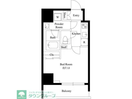 グラシアプレイス東陽町(1K/12階)の間取り写真