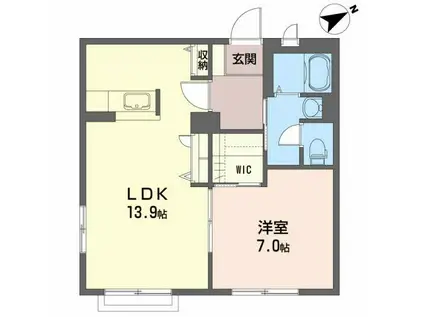 グランシードK(1LDK/1階)の間取り写真