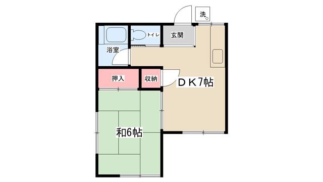 KSコーポ(1DK/1階)の間取り写真