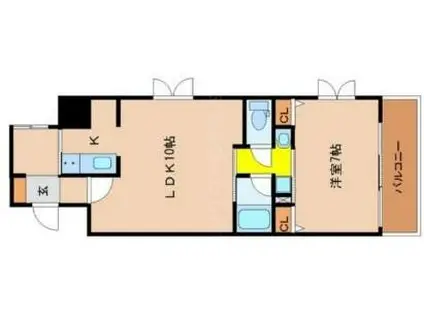 アルテサウスタワー(1LDK/4階)の間取り写真