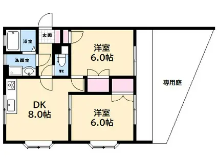 チェリス井口(2DK/1階)の間取り写真