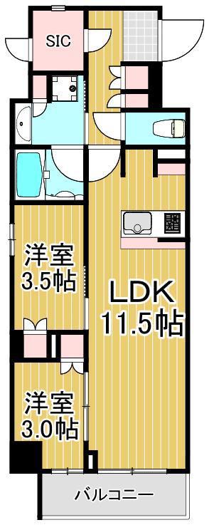ALIVIS綾瀬(2LDK/4階)の間取り写真