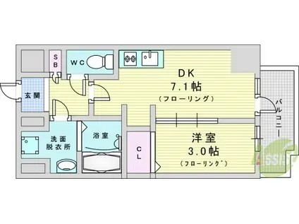 メインステージ大阪ノースGATEⅡ(1DK/5階)の間取り写真