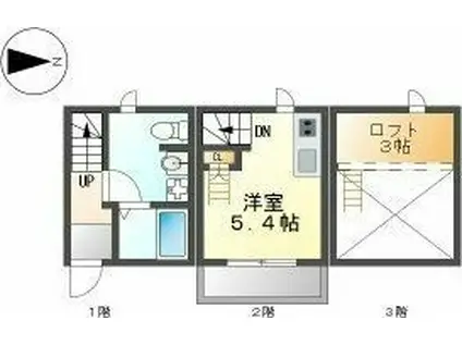 SAKURA白鳥(ワンルーム/1階)の間取り写真