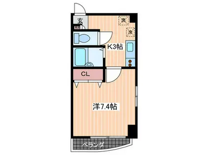 ニューハーベスト(1K/2階)の間取り写真