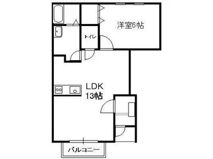 プレシャスガーデンII・D (1LDK/1階)の間取り写真