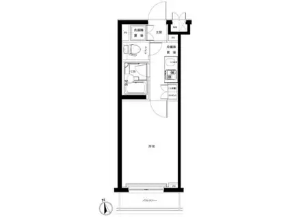 ルーブル蒲田南弐番館(1K/3階)の間取り写真