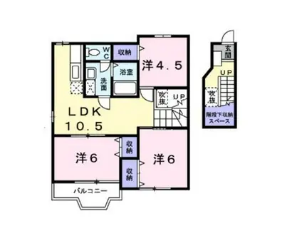 フルールII(3LDK/2階)の間取り写真