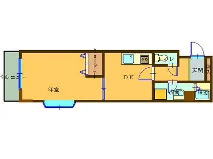 アルテッツァ紺屋町(1DK/6階)の間取り写真