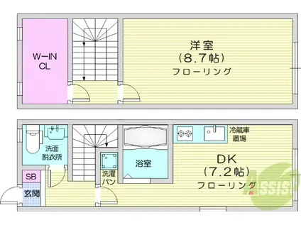 シンフォニーⅡ(1DK/1階)の間取り写真
