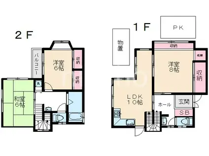阿佐谷北6丁目戸建(3LDK/1階)の間取り写真