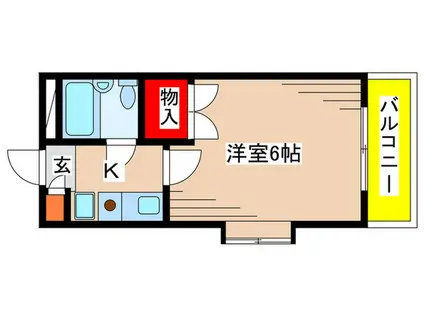 イジェント生田(1K/1階)の間取り写真