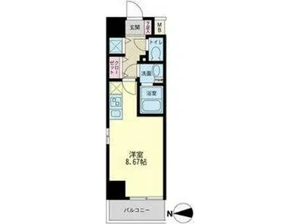 JMFレジデンス大阪福島(ワンルーム/3階)の間取り写真