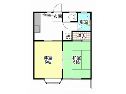 コスモハイツ(2K/1階)の間取り写真