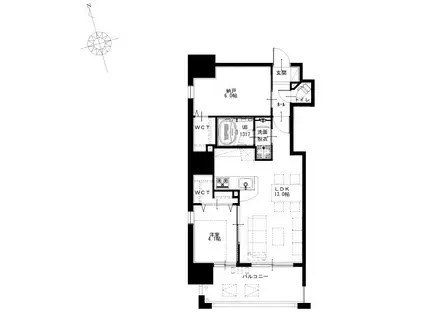 BAUHAUS榎町公園(2LDK/6階)の間取り写真