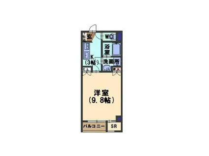 ドリームFK(1K/3階)の間取り写真