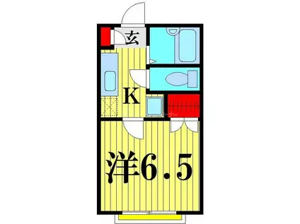 サントリーニI(1K/2階)の間取り写真