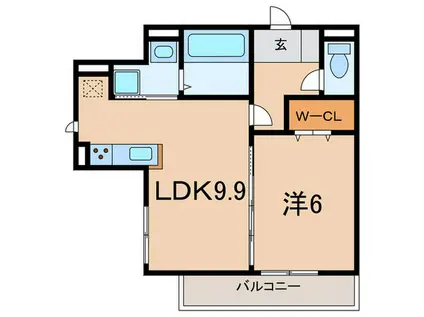 プライムコート(1LDK/2階)の間取り写真