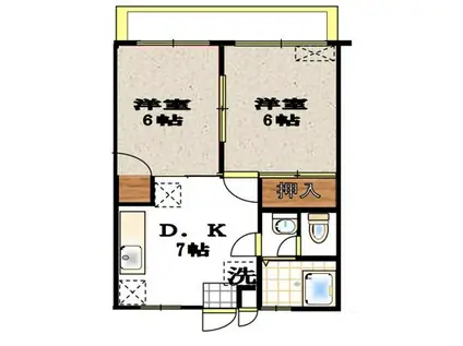 スターライトシティ小茂根(2DK/2階)の間取り写真