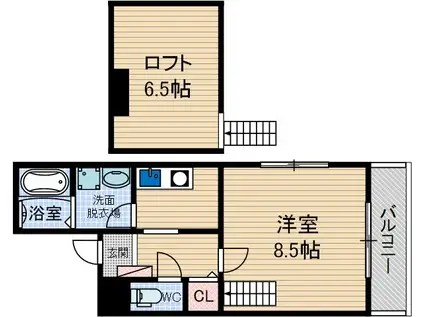 フェスティーボ茨木(1K/1階)の間取り写真