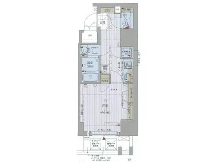 レジュールアッシュ梅田AXIA(1K/15階)の間取り写真