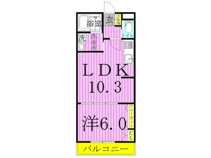 SEPIA COURT Fセピアコート ファースト(1LDK/1階)の間取り写真
