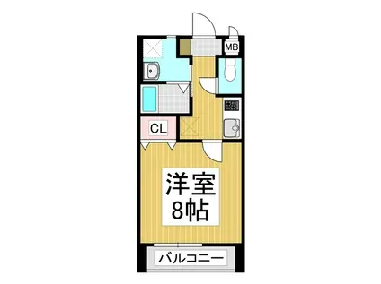 ラフィーネレゾン B棟(1K/1階)の間取り写真