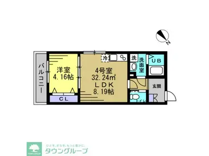 RIZE柏たなかIII(1LDK/2階)の間取り写真