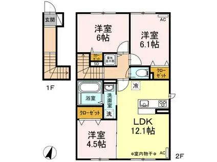 オルキス(3LDK/2階)の間取り写真