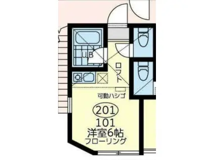 サザン鶴見小野駅前(ワンルーム/2階)の間取り写真