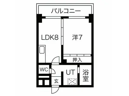 山晃ハイツ(1LDK/4階)の間取り写真