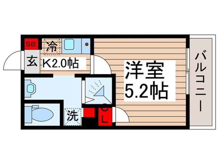 MELLAS新秋津(1K/1階)の間取り写真