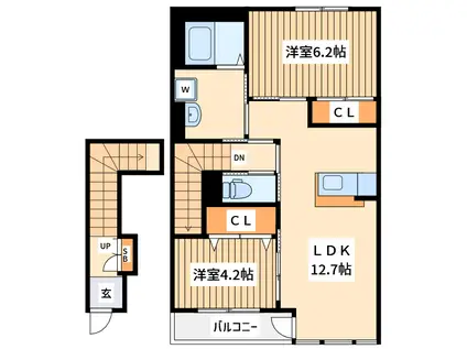 グランチェスタ千香(2LDK/2階)の間取り写真