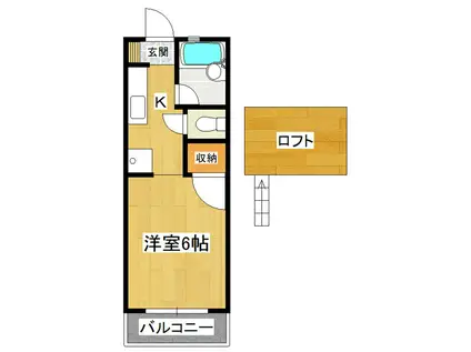 ピアランスアミ(1K/2階)の間取り写真