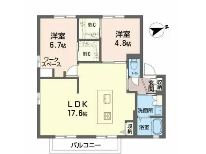 シャルムM・Y(2LDK/1階)の間取り写真