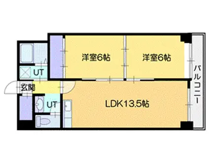 パレスコート(2LDK/5階)の間取り写真