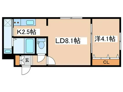 KOA MISONO(1LDK/2階)の間取り写真