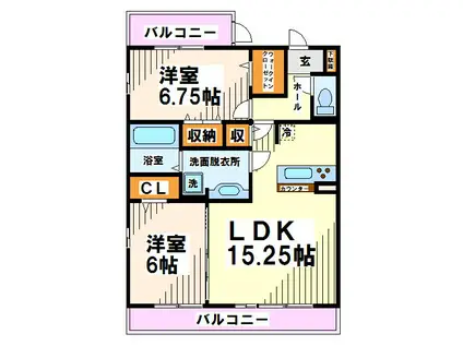 ALLURE(2LDK/3階)の間取り写真