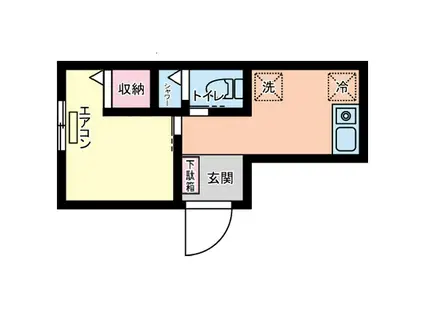 アクトレジデンス新小金井(1K/3階)の間取り写真