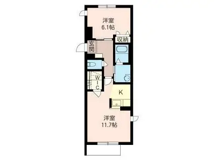 ラ・カンパネラ(1LDK/1階)の間取り写真