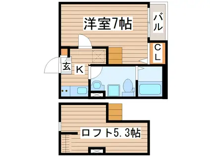 ALSTROMERIA(1K/2階)の間取り写真