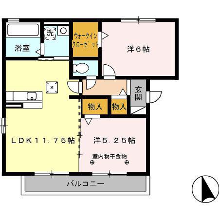 サニーホームズ(2LDK/1階)の間取り写真